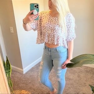 InTheBeginning Boutique Polka Dot Crop Top
